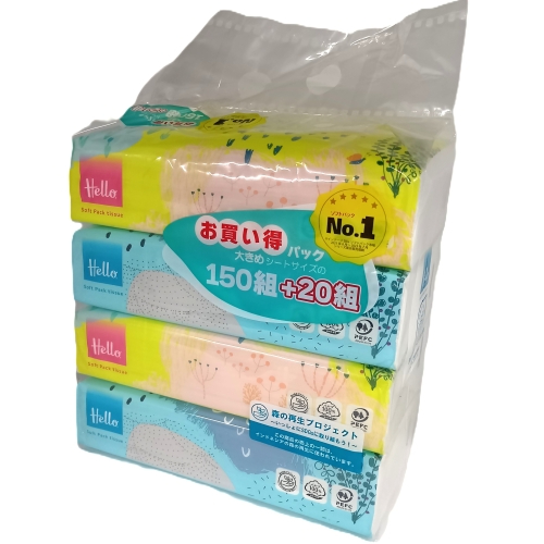 ＵＰ　ソフトパックティッシュ１７０Ｗ４Ｐ