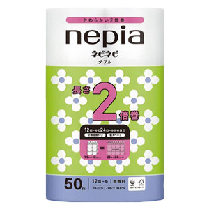 ネピア　ネピネピトイレット２倍巻１２Ｒダブル